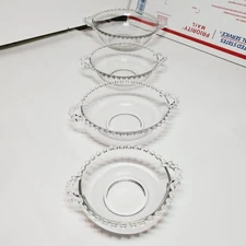 Vintage Imperial Glass Candlewick Handled Glass Serving Bowls 4 - Great Shape