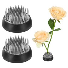 2 szt. żaba kwiatowa, okrągłe żaby kwiatowe ze stali nierdzewnej do aranżacji (srebro, 1,4")