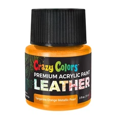 Tangerine Orange Metallic Pearl Acrylic Leather Shoe Paint, 2oz - Sneakers, Bags