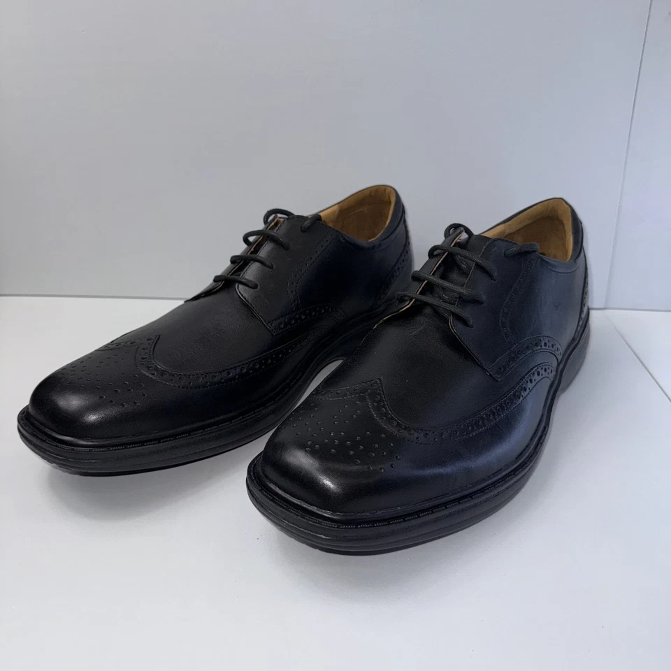 Dr. Zapato de vestir para diabéticos Comfort Wing 8310 para hombre talla 13 ancho de cuero negro punta de ala Foto 2 de 4