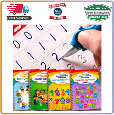 Grooved Learn to Write Workbook for kids Ages 3-5 Reusable Magic Practice Cop...