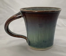 Bill Campbell Art Pottery Tea/Coffee Mug Blue Drip Glaze Signed  BEAUTY!