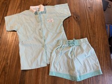 Vintage Health Tex Outfit Size 6x Striped Blue White Exotic Adventure Beach