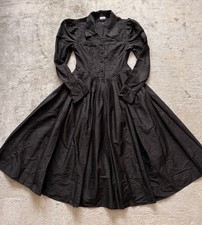 Laura Ashley Great Britain vinage long dress,size12/38,embroidere,silk,black,zip