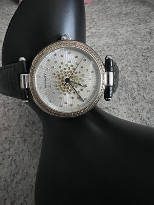 Affinity Diamond Jewelry Women's Wristwatch Diamond Black Leather Band