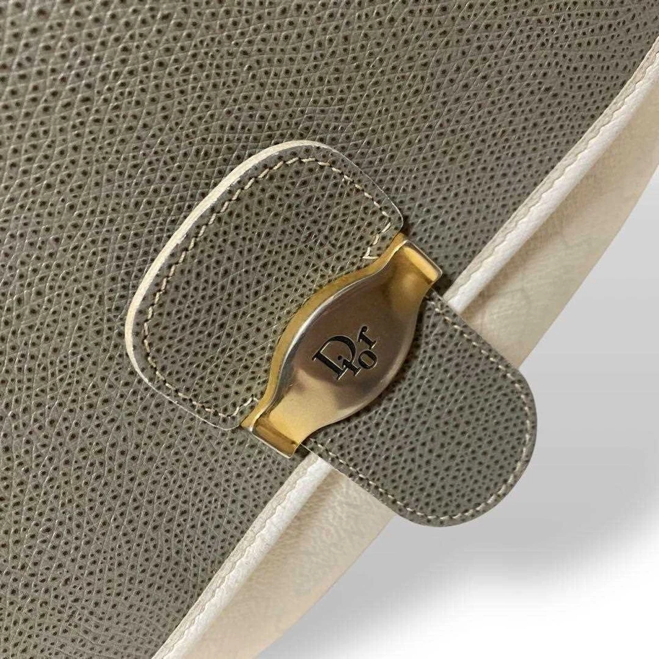 Bolsa de ombro Christian Dior padrão favo de mel PVC couro usada do Japão - Imagem 4 de 4