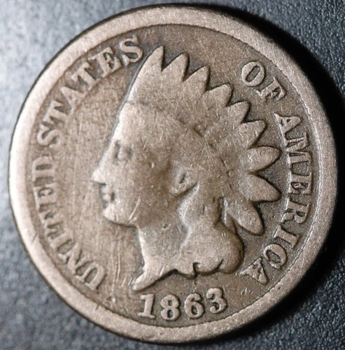 1863 INDIAN HEAD CENT - GOOD