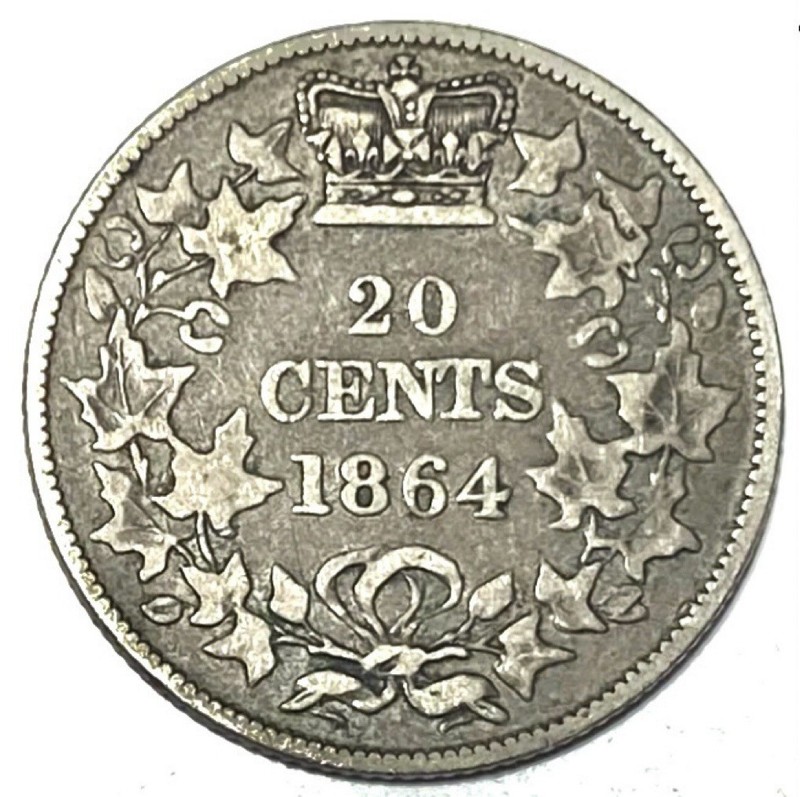1864 New Brunswick 20 Cents Silver Coin Combine Shipping