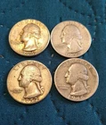 Lot of (4) 90% Silver Washington Quarters -Mixed Years