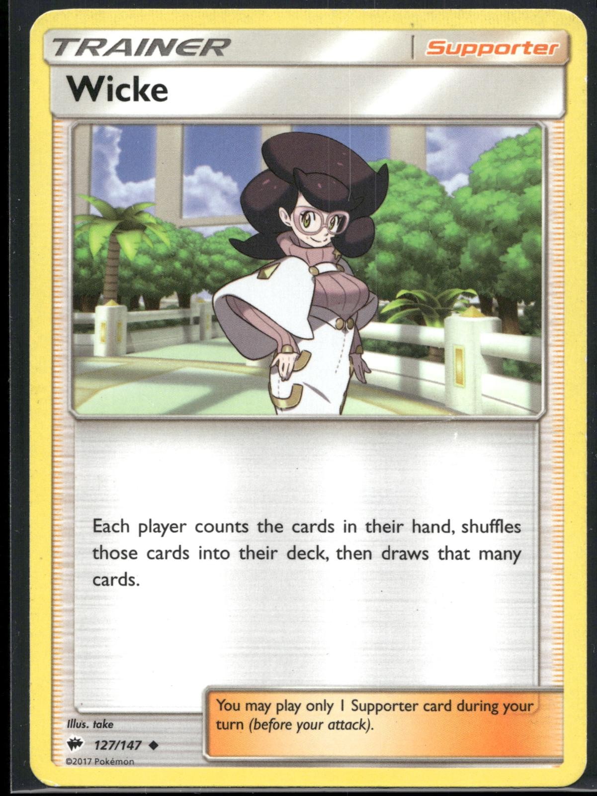 Wicke 127/147 Burning Shadows Pokemon Card 2017 Lightly Played