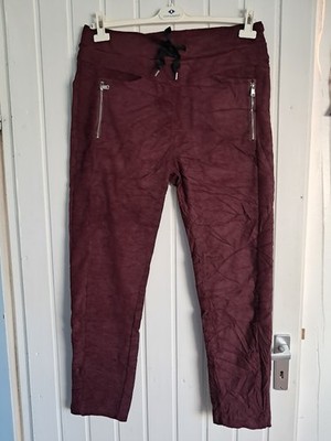 Joggpants Velouroptik weinrot burgund ~ Gr. 46 tredy Zukauf Herbst