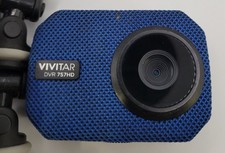 Vivitar DVR757HD Video Camera W/ Tripod Tested, Working No Micro SD/Charger