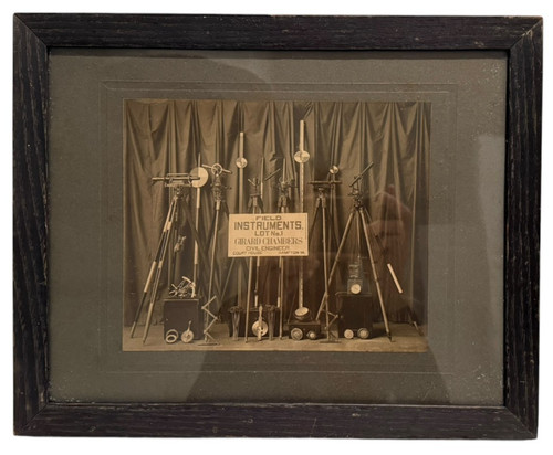 Antique 1907 Civil Engineer Survey Instruments Tools Transit Photograph Virginia
