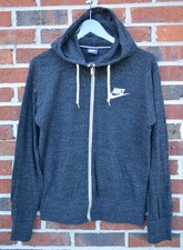 Nike Blue Label Women's Large Full Zip Hoodie Heather Gray Drawstring 909712-010