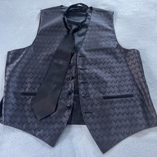 Tuxedo Vest With Two Ties - Size Large- Black Design