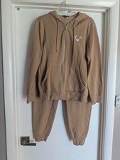 True Religion Horsehoe Logo full Sweatsuit set Men's Med Tan Tracksuit