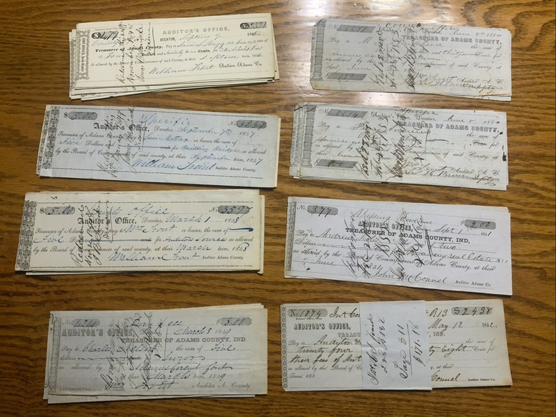 ADAMS COUNTY INDIANA-45+ Old Documents From The 1846-1852