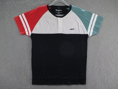Pepe Jeans Shirt Mens XL Colorblock Slim Fit T-Shirt Cotton Y2K