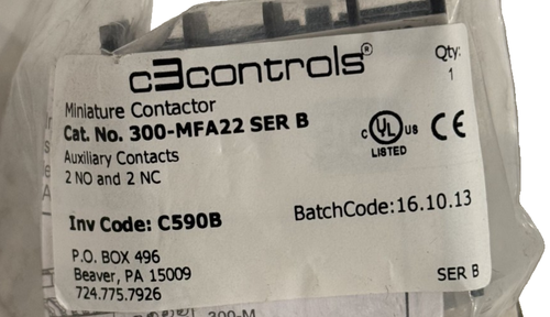 LOT OF 2 NEW C3 CONTROLS 300-M16N30D10 CONTACTORS W/ EXTRAS 300M16N30D10 - Picture 7 of 8