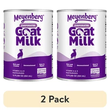 (2 pack) Meyenberg Evaporated Vitamin D Goat Milk Unsweetened, 12 fl oz
