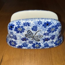 Polish pottery handmade Napkin Or Memo Holder...