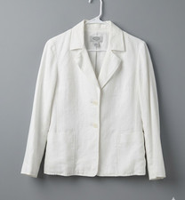 Talbots Petites White  100% Linen Lined Blaze...