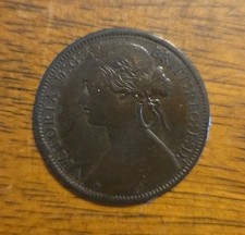 Great Britain 1866 One Penny Circulated Coin