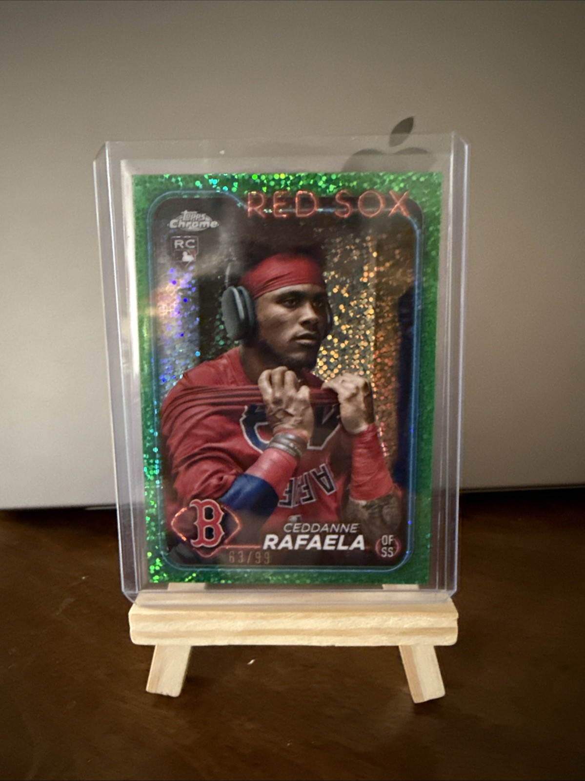 2024 Topps Chrome - Ceddanne Rafaela #118 Green Refractor /99 (RC)