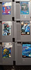 Nintendo NES Game Lot w/Godzilla, Quantum Fighter, Dragon Warrior, Gradius, Zapp