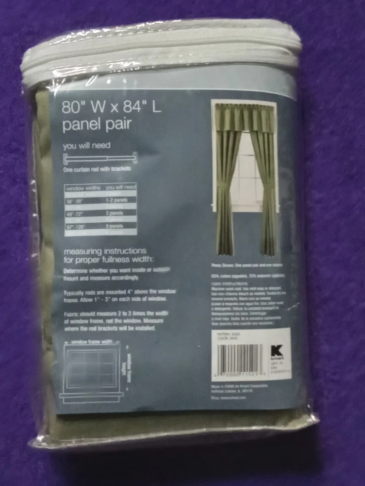 ESSENTAIL HOME~ 80W × 84 L panel Pair. Sage - Image 2 of 4