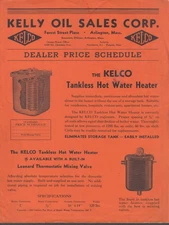 Kelly Oil Sales KELCO Water Heater Fuel Saver Water Cut Off folder ca 1930s