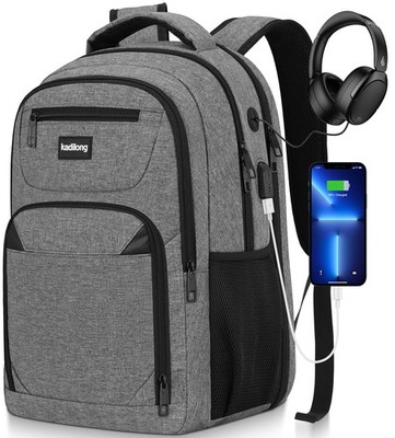 Business Laptop Backpack for Men, 17.3'' Water Resistant Travel Bag with USB Port
