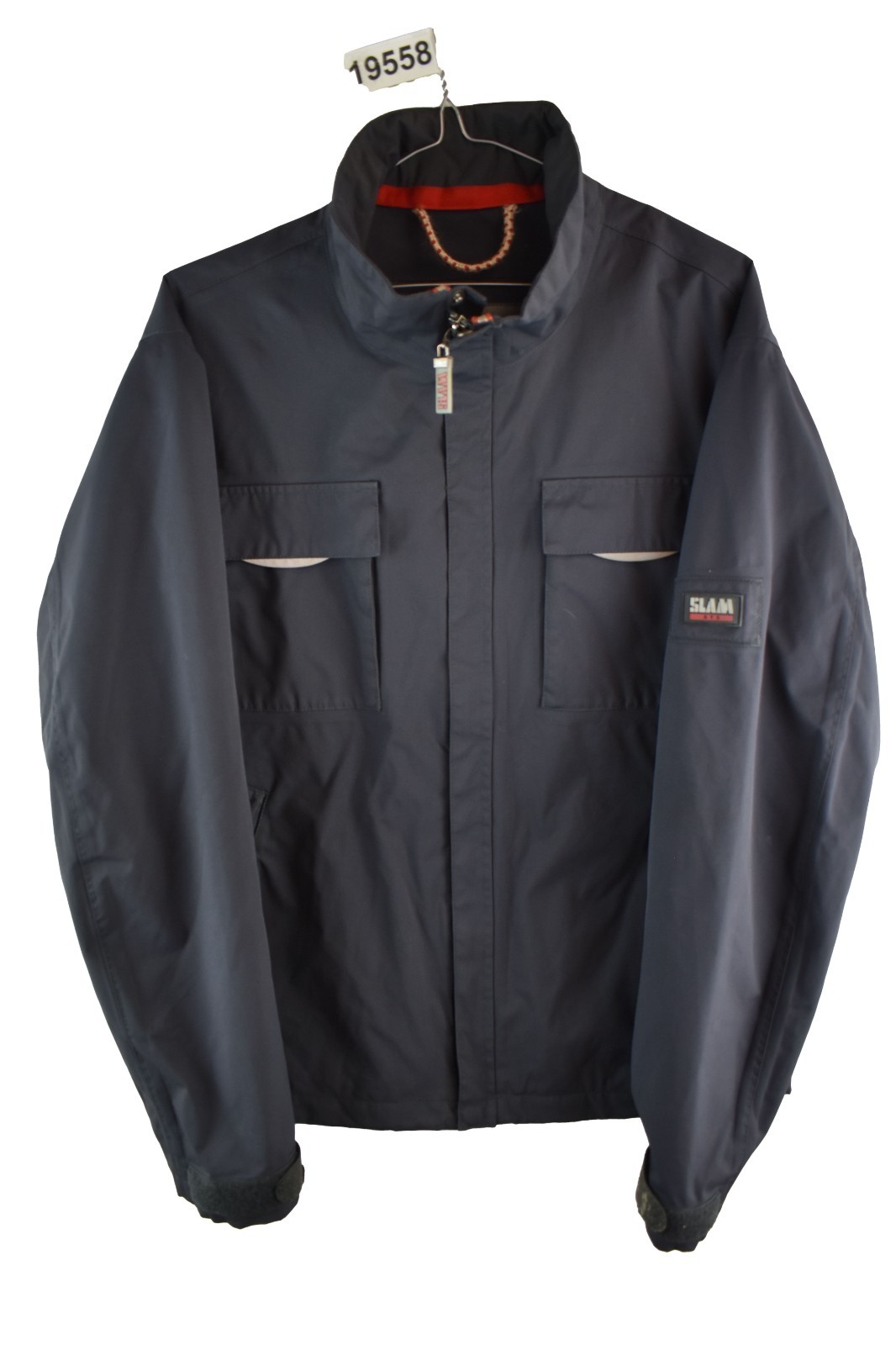 Chaqueta cortavientos SLAM azul marino talla M para hombre cremallera completa informal al aire libre ropa exterior