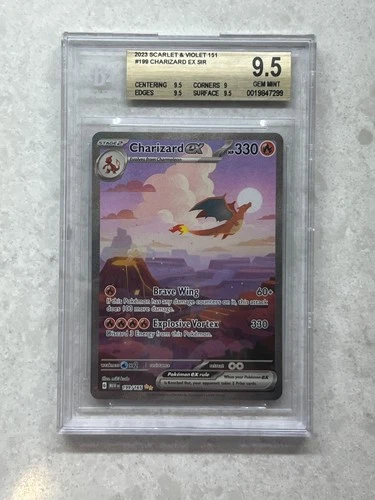 BGS 9.5 Charizard ex 199/165 Sv: Scarlet & Violet 151 Holo PSA 10 contender!