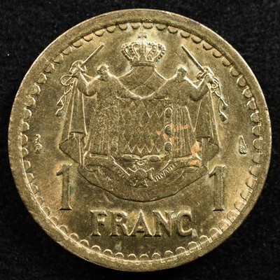 Monaco 1 Franc 1943, Coin, Inv#H591