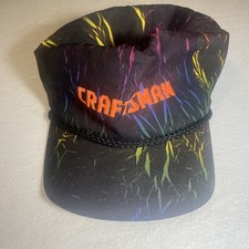 Vintage KC CRAFTSMAN Snapback Hat Black Neon