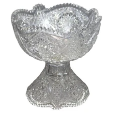 Antique 2 Piece Cut Glass Punch Bowl C1900
