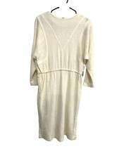 Vintage Yea Woan White Midi Dress With Button Cuffs
