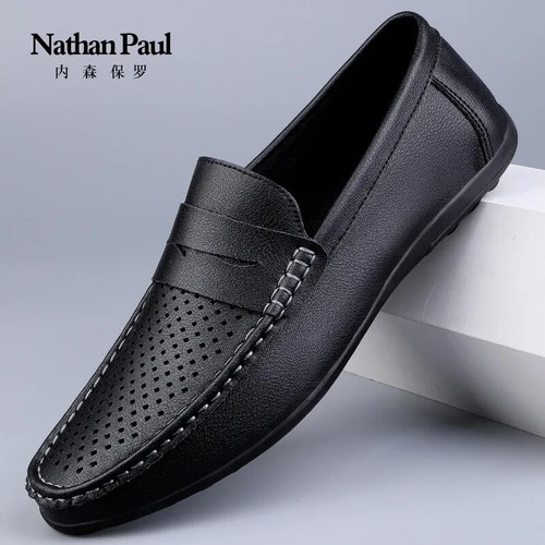 Genuine Leather Men's Casual Shoes Flats Loafers Soft Moccasins Driving Shoes - Picture 23 of 26