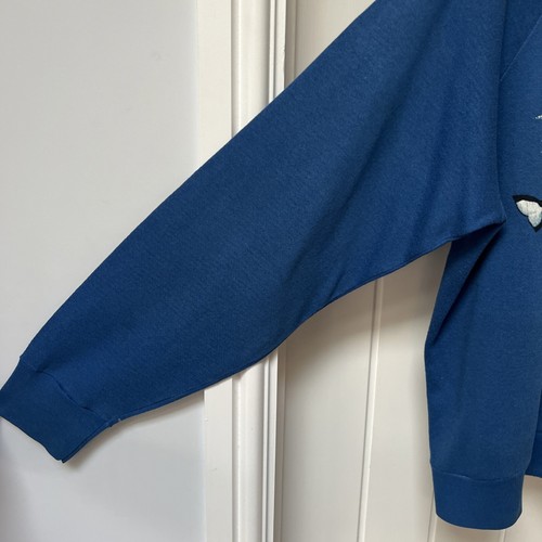 Vintage Sea World Jumper Women's Large Blue Cotton Blend Shamu Whale 80s Sweater - Picture 6 of 12