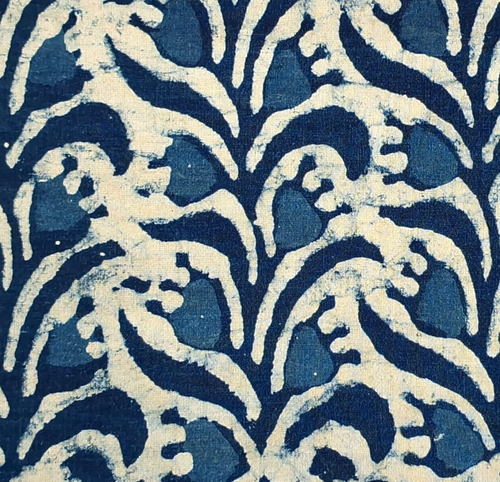 Indigo Blue By the Yard Floral Block Print Fabric for Sewing Dress Quilting - 第 1/8 張圖片