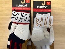 2-2025- Marucci MBG2BKSMFW V2 Blacksmith Batting Gloves Adult LG Black, Tan