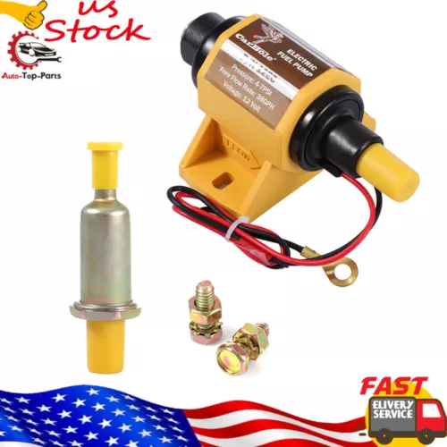 17303 Micro In-Line Electric Fuel Pump 38 GPH 7 PSI Max Gas E85 Yellow Kit 5/16"