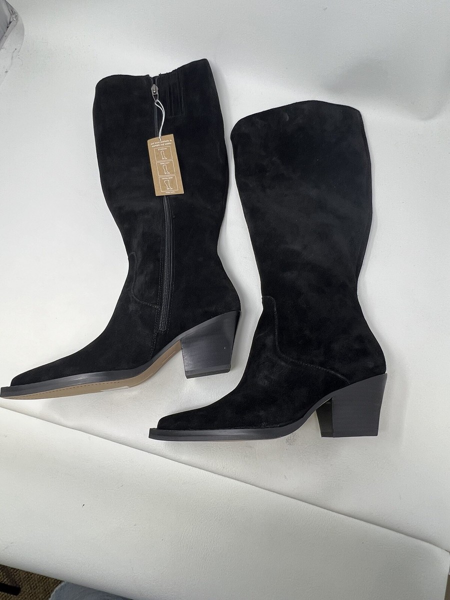 Dolce Vita Raj Wide Calf Black Onyx Suede boots NIB size (wide