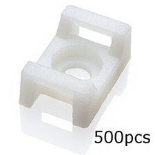500 Pack 15mm Cable Tie Mount Base Saddle Type Screw Wire Bundle Holder White