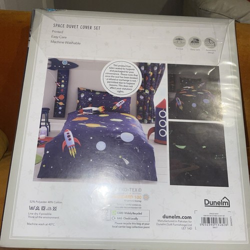 Dunelm Space duvet cover for cot Bed Set + 1 Pillowcase beautiful brand new. - Picture 3 of 4