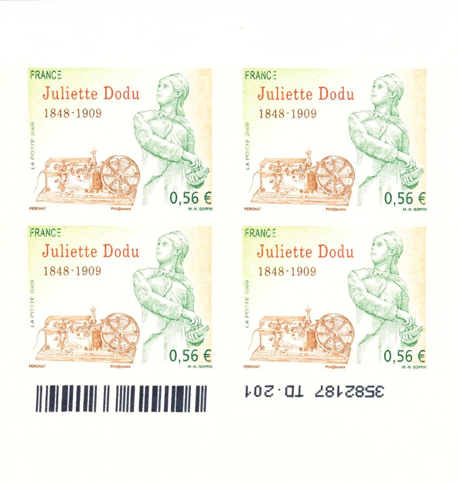 Auto-adhesif N° 371 Juliette Dodu bloc de 4 - Photo 1/1