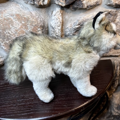 Jaag Wolf Husky Tan Dog Stuffed Animal Brown Black Dog 18" - Picture 7 of 18