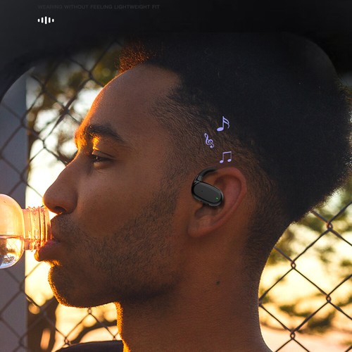 Cuffie vivavoce Cuffie stereo leggere per attività sportive (nero) - Zdjęcie 3 z 11