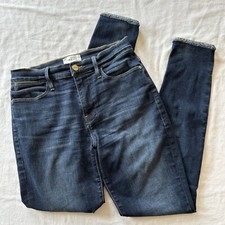 Frame Le High Skinny Jeans Women's 28 High Rise Dark Wash Blue Stretch